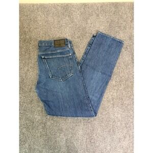 G-Star RAW Jeans 3301 Straight Men's Blue Denim Mide Rise Cotton Blend Sz 36X36